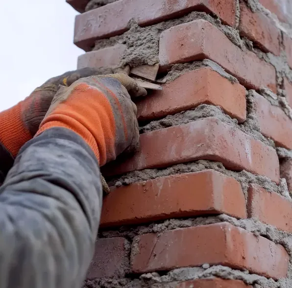 Brick tuckpointing in downtown Boulder